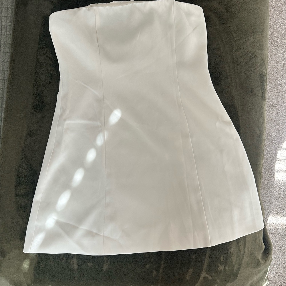 Peppermayo Ivory Strapless Mini Dress